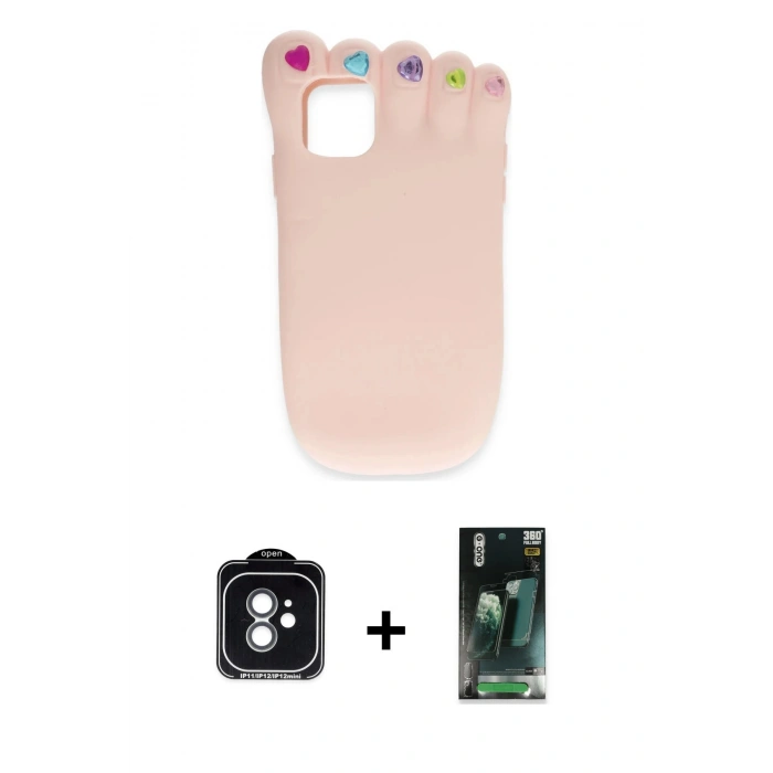 MARSİLYAN™- iPhone 11 Kılıf Akış Yansıma - Şeffaf 360 Full Body Arka Koruyucu + PVD Metal Kamera Lens - YL