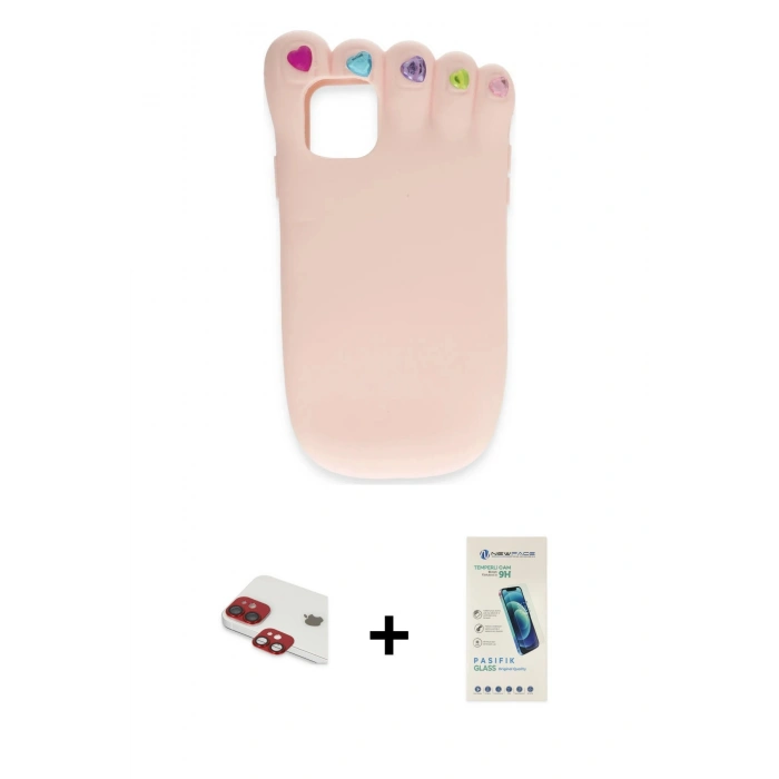 MARSİLYAN™- iPhone 11 Kılıf Akış Yansıma - Şeffaf Pasifik Cam Ekran Koruyucu + Pers Alüminyum Kamera Lens - KI