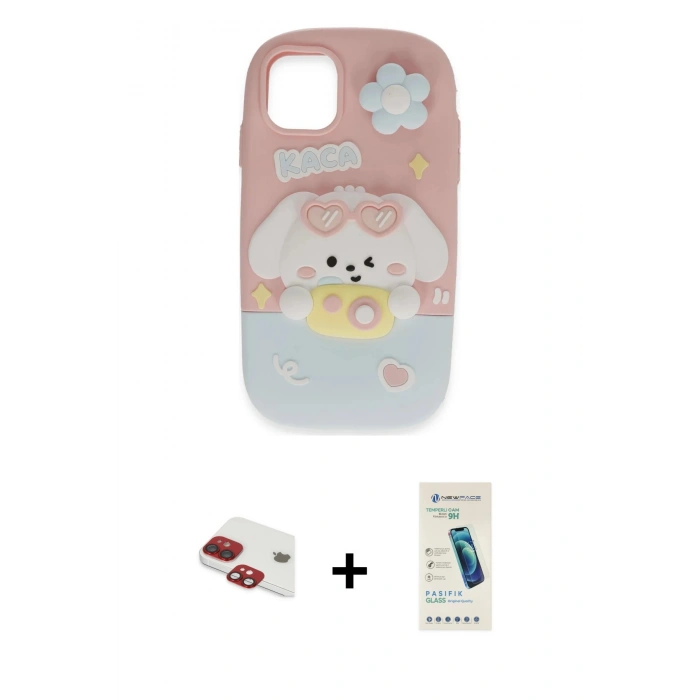 MARSİLYAN™- iPhone 11 Kılıf Akış Yansıma - Şeffaf Pasifik Cam Ekran Koruyucu + Pers Alüminyum Kamera Lens - KI