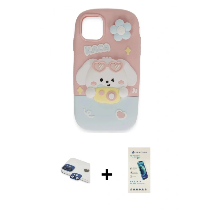 MARSİLYAN™- iPhone 11 Kılıf Akış Yansıma - Şeffaf Pasifik Cam Ekran Koruyucu + Pers Alüminyum Kamera Lens - LT