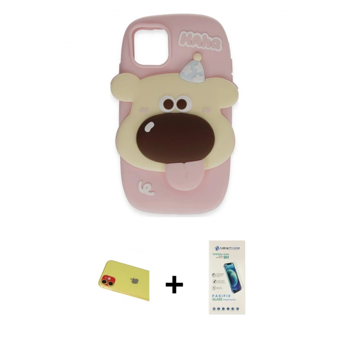 MARSİLYAN™- iPhone 11 Kılıf Akış Yansıma - Şeffaf Pasifik Cam Ekran Koruyucu + Rainbow Kamera Lens Koruma Cam - KI