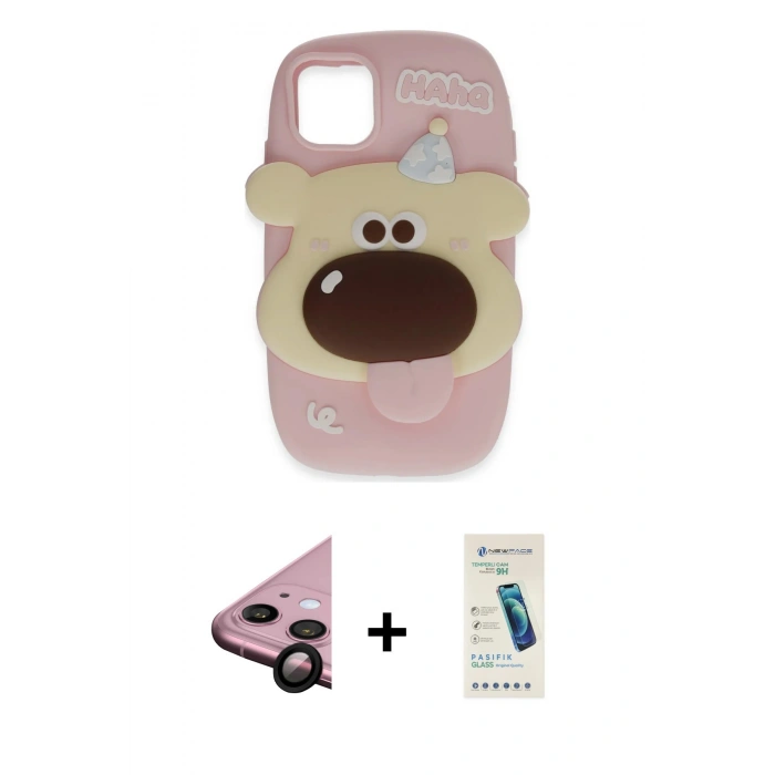 MARSİLYAN™- iPhone 11 Kılıf Akış Yansıma - Şeffaf Pasifik Cam Ekran Koruyucu + Raze Metal Kamera Lens - SH