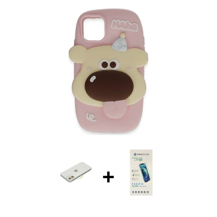 MARSİLYAN™- iPhone 11 Kılıf Akış Yansıma - Şeffaf Pasifik Cam Ekran Koruyucu + Renkli Kamera Lens Koruma Cam - TU