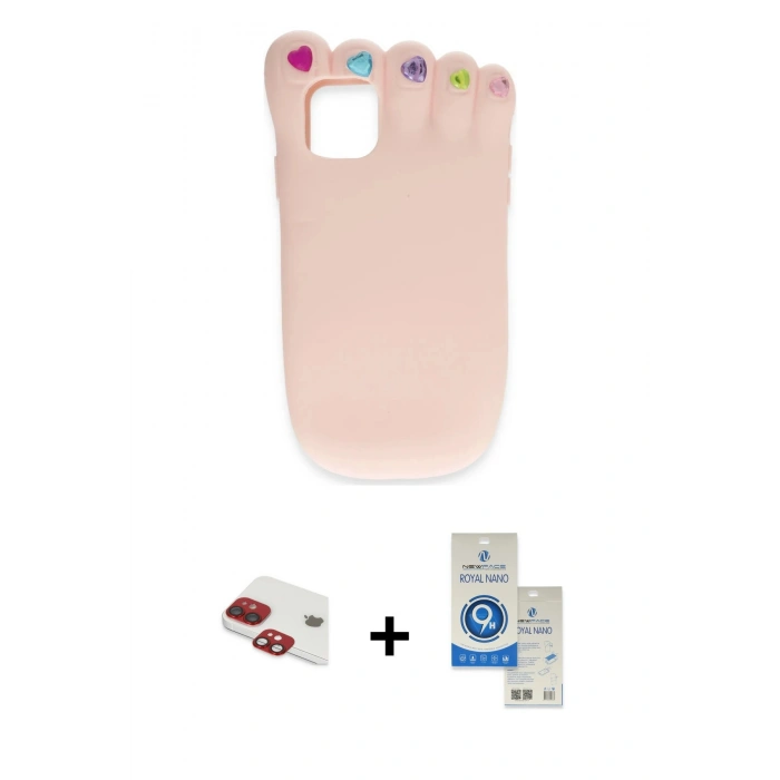 MARSİLYAN™- iPhone 11 Kılıf Akış Yansıma - Şeffaf Royal Nano Ekran Koruyucu + Pers Alüminyum Kamera Lens - KI