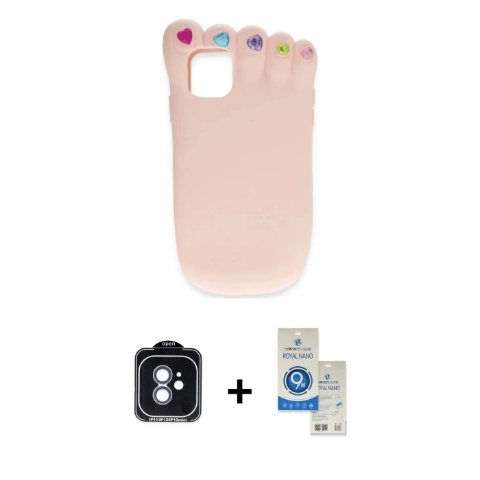 MARSİLYAN™- iPhone 11 Kılıf Akış Yansıma - Şeffaf Royal Nano Ekran Koruyucu + PVD Metal Kamera Lens - MI