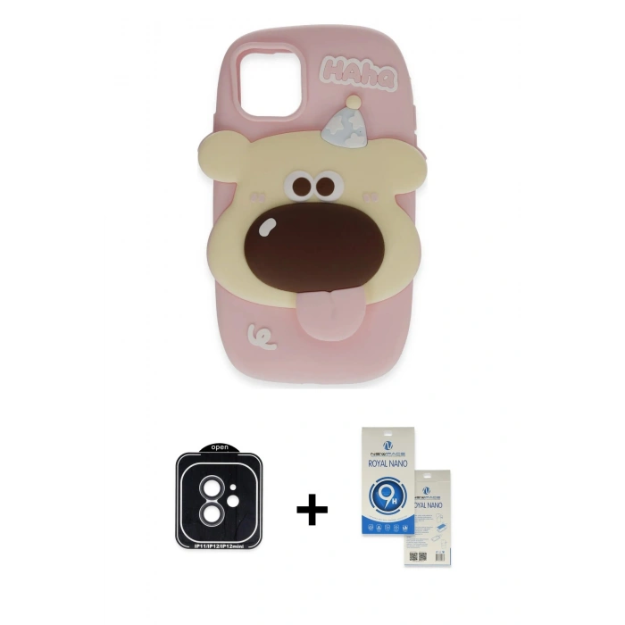 MARSİLYAN™- iPhone 11 Kılıf Akış Yansıma - Şeffaf Royal Nano Ekran Koruyucu + PVD Metal Kamera Lens - SH