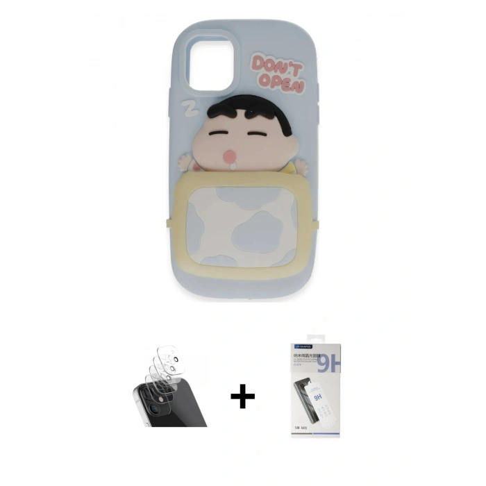 MARSİLYAN™- iPhone 11 Kılıf Akış Yansıma - Şeffaf Uv Polymer Nano Ekran Koruyucu + Kamera Lens Koruma Cam - SF