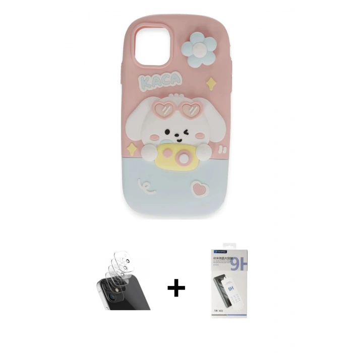MARSİLYAN™- iPhone 11 Kılıf Akış Yansıma - Şeffaf Uv Polymer Nano Ekran Koruyucu + Kamera Lens Koruma Cam - SF