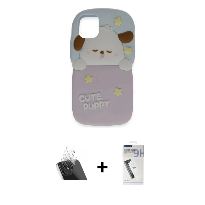 MARSİLYAN™- iPhone 11 Kılıf Akış Yansıma - Şeffaf Uv Polymer Nano Ekran Koruyucu + Kamera Lens Koruma Cam - SF