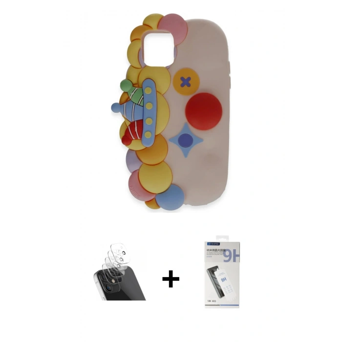 MARSİLYAN™- iPhone 11 Kılıf Akış Yansıma - Şeffaf Uv Polymer Nano Ekran Koruyucu + Kamera Lens Koruma Cam - SF