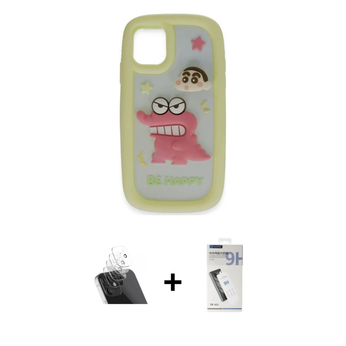 MARSİLYAN™- iPhone 11 Kılıf Akış Yansıma - Şeffaf Uv Polymer Nano Ekran Koruyucu + Kamera Lens Koruma Cam - SF