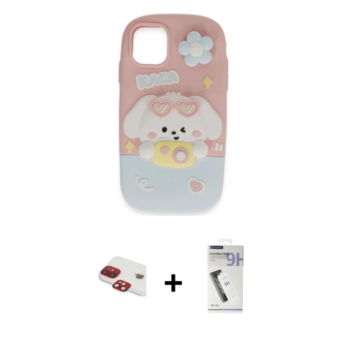 MARSİLYAN™- iPhone 11 Kılıf Akış Yansıma - Şeffaf Uv Polymer Nano Ekran Koruyucu + Pers Alüminyum Kamera Lens - KI