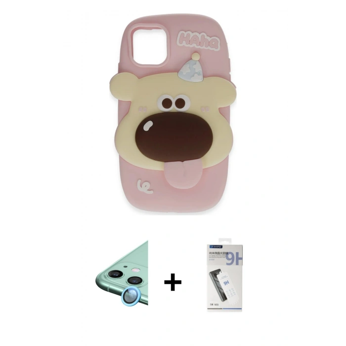 MARSİLYAN™- iPhone 11 Kılıf Akış Yansıma - Şeffaf Uv Polymer Nano Ekran Koruyucu + Mavi Raze Metal Kamera Lens