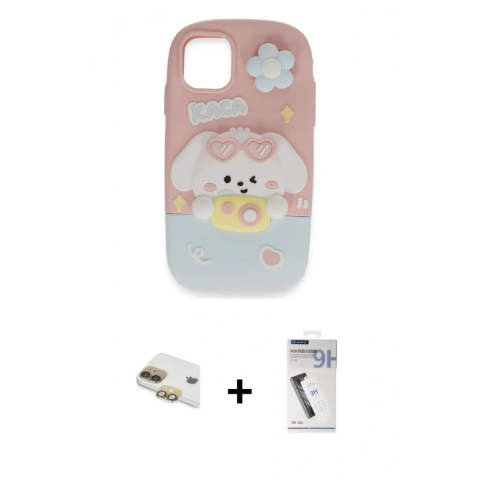 MARSİLYAN™- iPhone 11 Kılıf Akış Yansıma - Şeffaf Uv Polymer Nano Ekran Koruyucu + Pers Alüminyum Kamera Lens - GD
