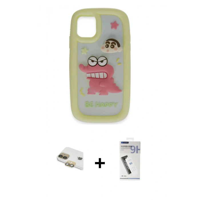 MARSİLYAN™- iPhone 11 Kılıf Akış Yansıma - Şeffaf Uv Polymer Nano Ekran Koruyucu + Pers Alüminyum Kamera Lens - GD