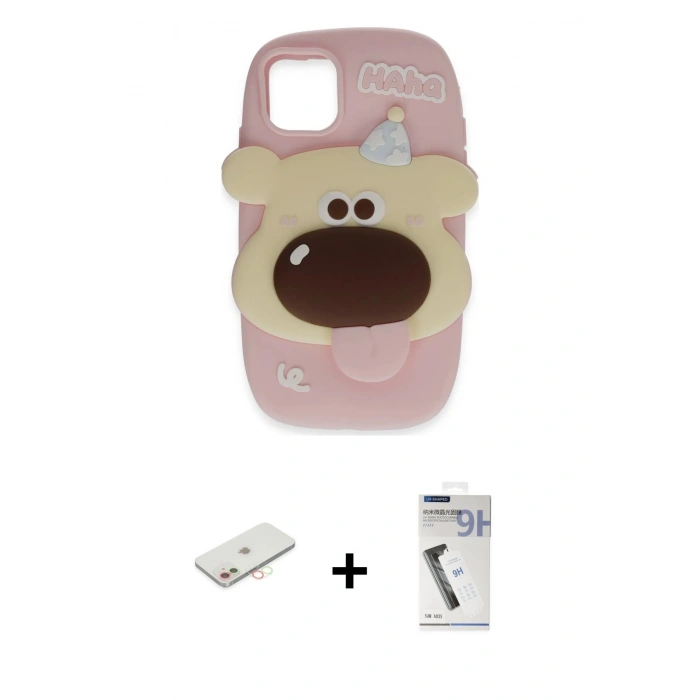 MARSİLYAN™- iPhone 11 Kılıf Akış Yansıma - Şeffaf Uv Polymer Nano Ekran Koruyucu + Renkli Kamera Lens Koruma Cam - YL