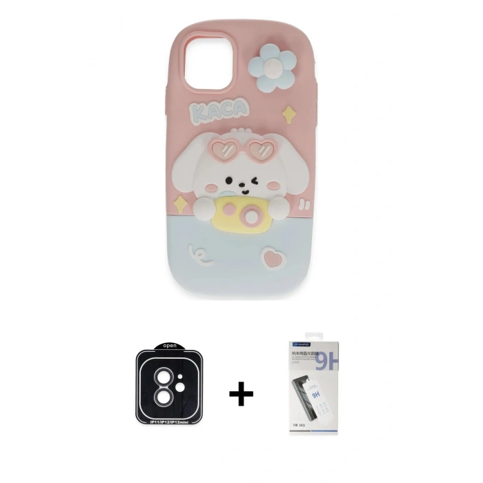 MARSİLYAN™- iPhone 11 Kılıf Akış Yansıma - Şeffaf Uv Polymer Nano Ekran Koruyucu + PVD Metal Kamera Lens - SH