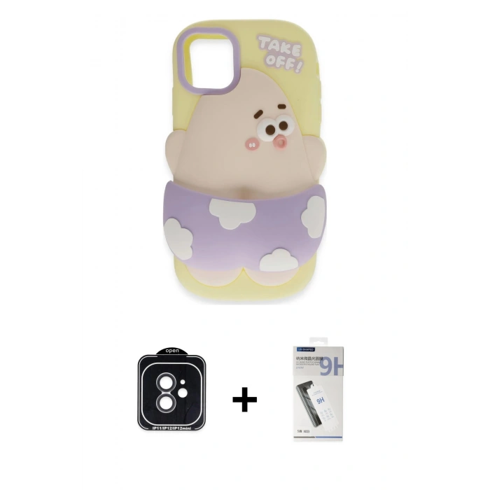 MARSİLYAN™- iPhone 11 Kılıf Akış Yansıma - Şeffaf Uv Polymer Nano Ekran Koruyucu + PVD Metal Kamera Lens - SH
