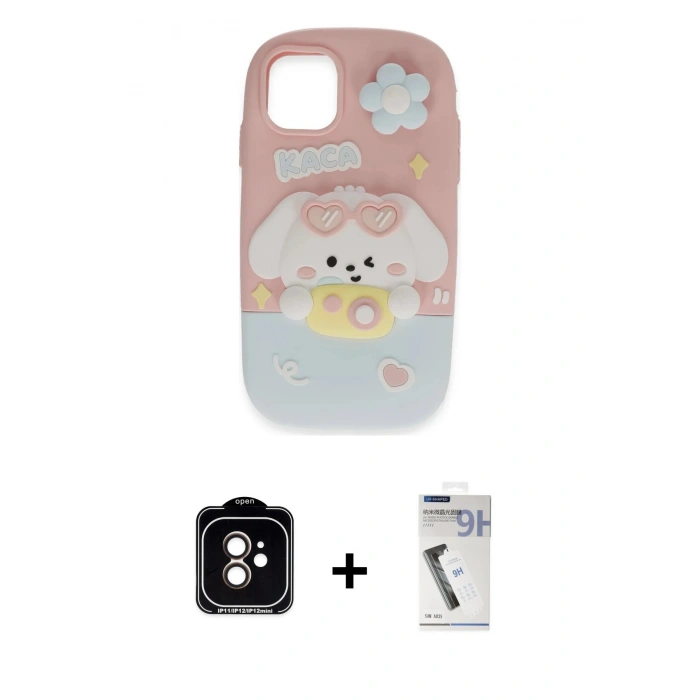 MARSİLYAN™- iPhone 11 Kılıf Akış Yansıma - Şeffaf Uv Polymer Nano Ekran Koruyucu + PVD Metal Kamera Lens - TU