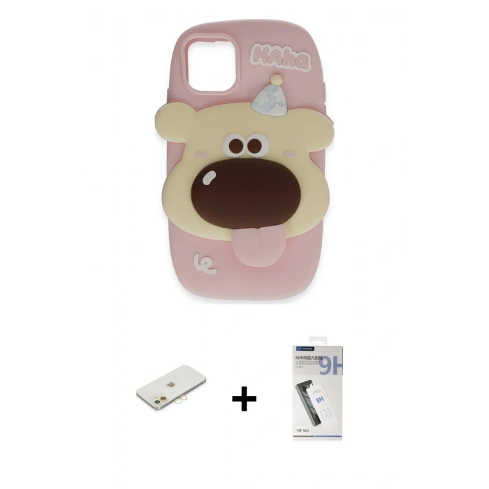 MARSİLYAN™- iPhone 11 Kılıf Akış Yansıma - Şeffaf Uv Polymer Nano Ekran Koruyucu + Turuncu Renkli Kamera Lens Koruma Cam
