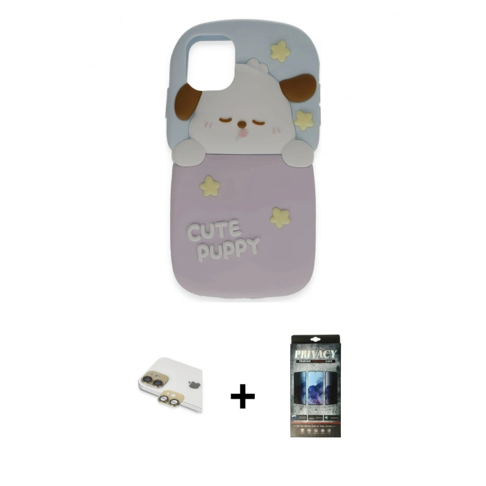 MARSİLYAN™- iPhone 11 Kılıf Akış Yansıma - Siyah 34D Hayalet Izgaralı Cam + Pers Alüminyum Kamera Lens - GD