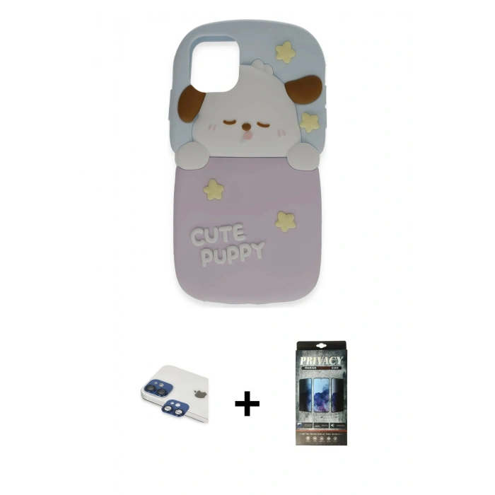 MARSİLYAN™- iPhone 11 Kılıf Akış Yansıma - Siyah 34D Hayalet Izgaralı Cam + Pers Alüminyum Kamera Lens - LT