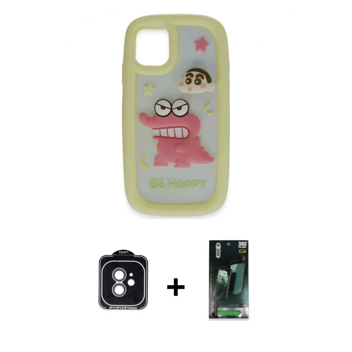 MARSİLYAN™- iPhone 11 Kılıf Akış Yansıma - Siyah 360 Mat Full Body Arka Koruyucu + PVD Metal Kamera Lens - MI