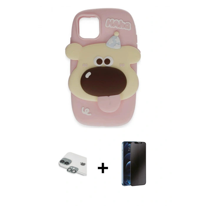 MARSİLYAN™- iPhone 11 Kılıf Akış Yansıma - Siyah 3D Antistatik Hayalet Cam Ekran Koruyucu + Pers Alüminyum Kamera Lens - YL