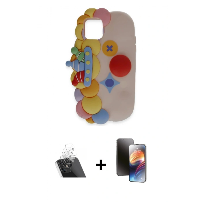 MARSİLYAN™- iPhone 11 Kılıf Akış Yansıma - Siyah 3D Antistatik Mat Seramik Nano Ekran Koruyucu + Kamera Lens Koruma Cam - SF