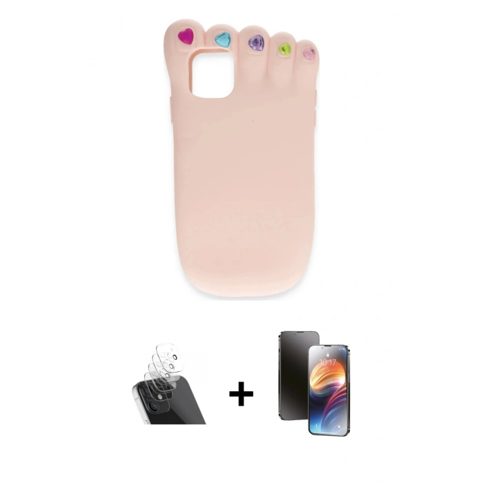 MARSİLYAN™- iPhone 11 Kılıf Akış Yansıma - Siyah 3D Antistatik Mat Seramik Nano Ekran Koruyucu + Kamera Lens Koruma Cam - SF