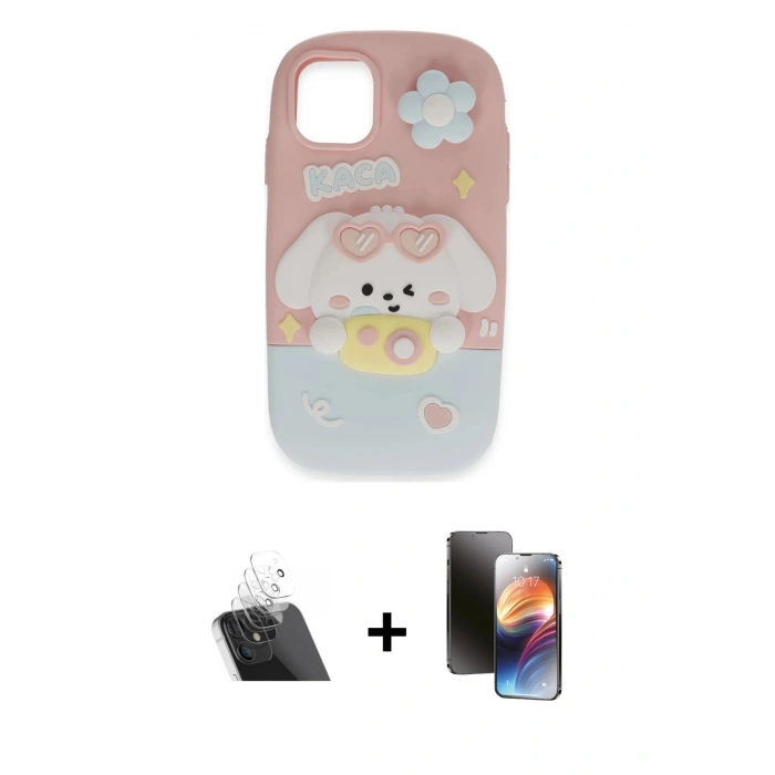 MARSİLYAN™- iPhone 11 Kılıf Akış Yansıma - Siyah 3D Antistatik Mat Seramik Nano Ekran Koruyucu + Kamera Lens Koruma Cam - SF