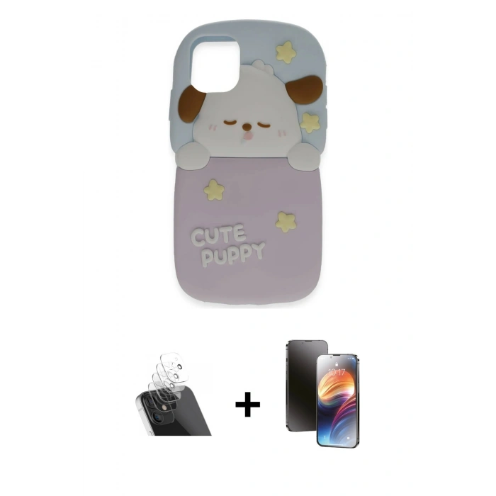 MARSİLYAN™- iPhone 11 Kılıf Akış Yansıma - Siyah 3D Antistatik Mat Seramik Nano Ekran Koruyucu + Kamera Lens Koruma Cam - SF