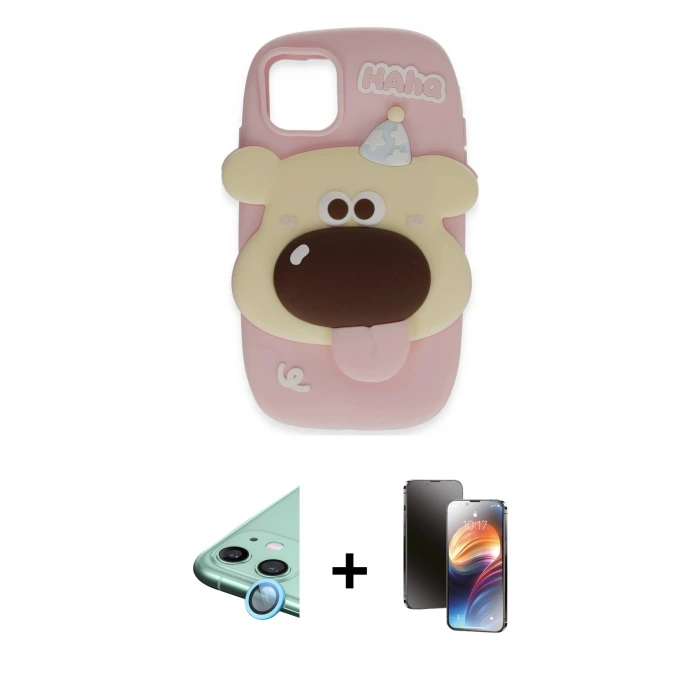 MARSİLYAN™- iPhone 11 Kılıf Akış Yansıma - Siyah 3D Antistatik Mat Seramik Nano Ekran Koruyucu + Mavi Raze Metal Kamera Lens