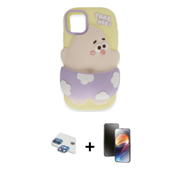MARSİLYAN™- iPhone 11 Kılıf Akış Yansıma - Siyah 3D Antistatik Mat Seramik Nano Ekran Koruyucu + Pers Alüminyum Kamera Lens - GI