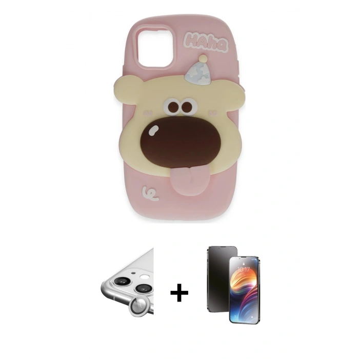 MARSİLYAN™- iPhone 11 Kılıf Akış Yansıma - Siyah 3D Antistatik Mat Seramik Nano Ekran Koruyucu + Raze Metal Kamera Lens - GS