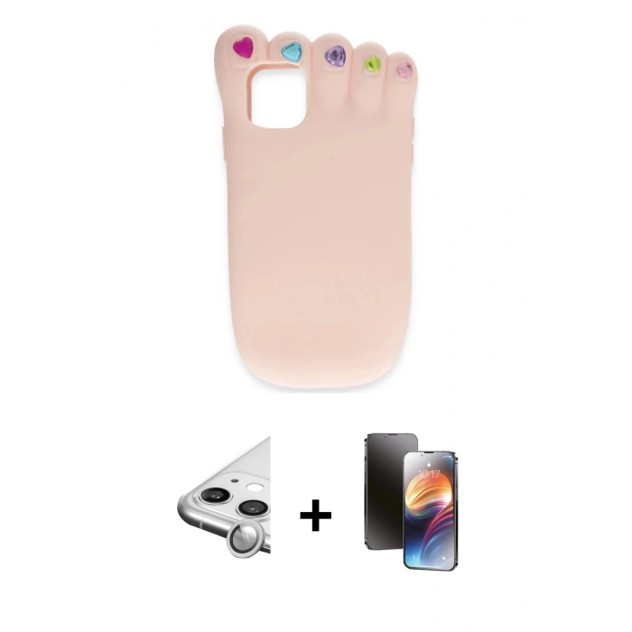 MARSİLYAN™- iPhone 11 Kılıf Akış Yansıma - Siyah 3D Antistatik Mat Seramik Nano Ekran Koruyucu + Raze Metal Kamera Lens - GS