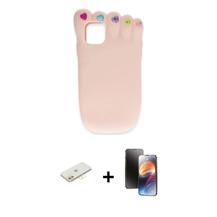 MARSİLYAN™- iPhone 11 Kılıf Akış Yansıma - Siyah 3D Antistatik Mat Seramik Nano Ekran Koruyucu + Renkli Kamera Lens Koruma Cam - SI