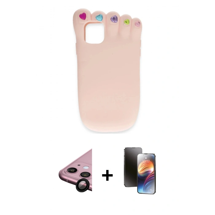 MARSİLYAN™- iPhone 11 Kılıf Akış Yansıma - Siyah 3D Antistatik Mat Seramik Nano Ekran Koruyucu + Siyah Raze Metal Kamera Lens