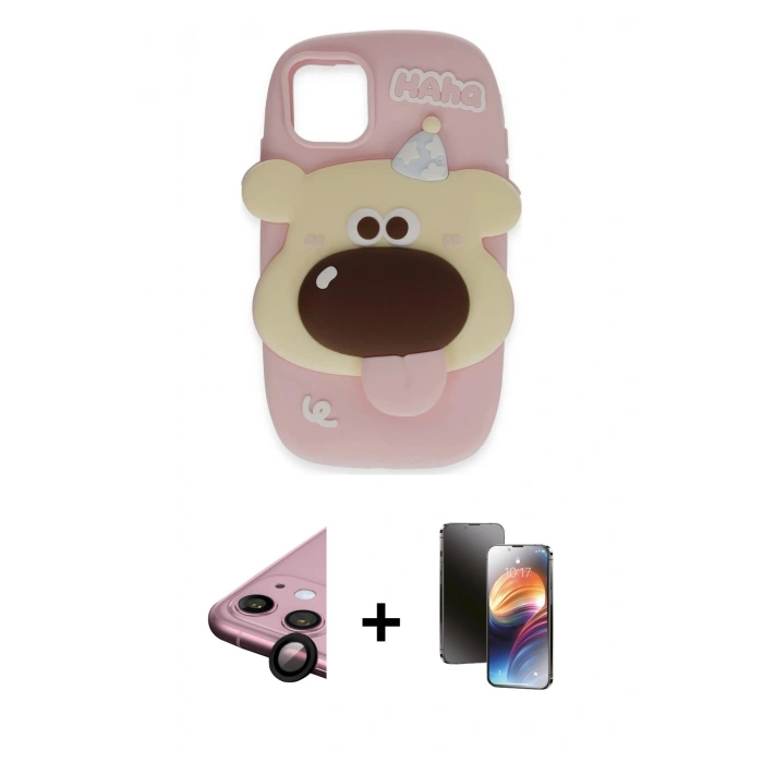 MARSİLYAN™- iPhone 11 Kılıf Akış Yansıma - Siyah 3D Antistatik Mat Seramik Nano Ekran Koruyucu + Siyah Raze Metal Kamera Lens