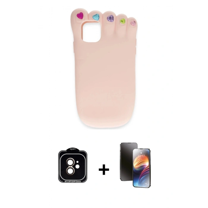 MARSİLYAN™- iPhone 11 Kılıf Akış Yansıma - Siyah 3D Antistatik Mat Seramik Nano Ekran Koruyucu + PVD Metal Kamera Lens - TU