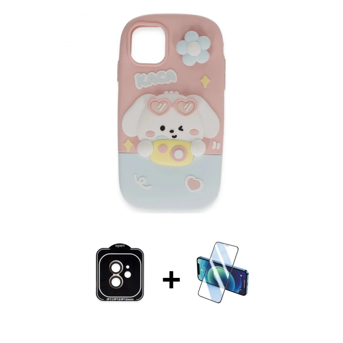 MARSİLYAN™- iPhone 11 Kılıf Akış Yansıma - Siyah 3D Antistatik Seramik Nano Ekran Koruyucu + PVD Metal Kamera Lens - TU