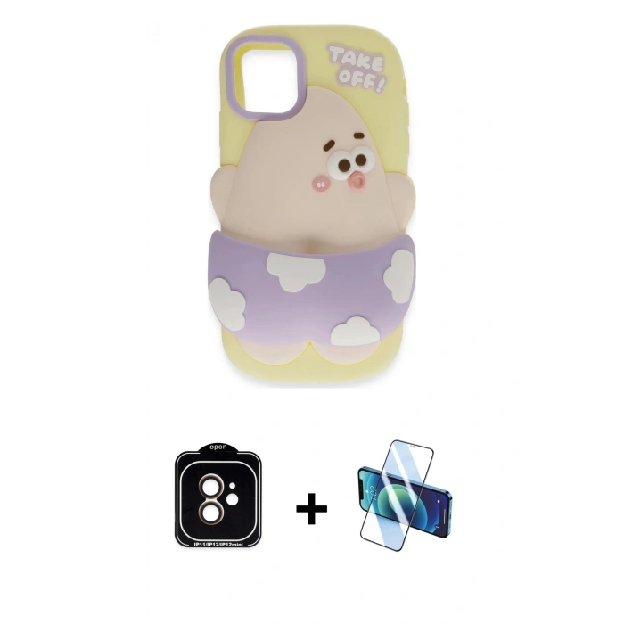 MARSİLYAN™- iPhone 11 Kılıf Akış Yansıma - Siyah 3D Antistatik Seramik Nano Ekran Koruyucu + PVD Metal Kamera Lens - TU
