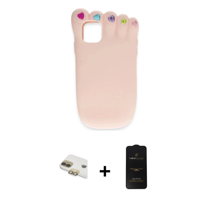 MARSİLYAN™- iPhone 11 Kılıf Akış Yansıma - Siyah 6D Antistatik Mat Seramik Hayalet Nano Ekran Koruyucu + Pers Alüminyum Kamera Lens - GD