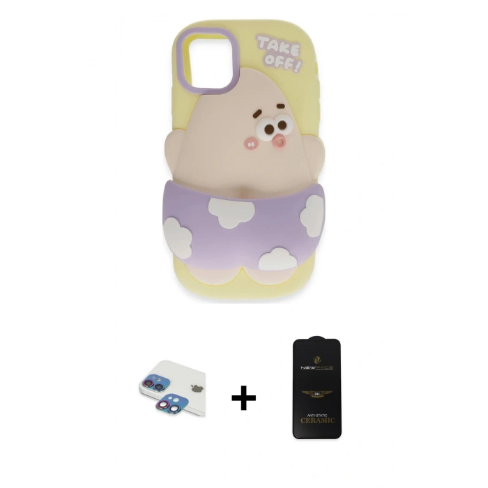 MARSİLYAN™- iPhone 11 Kılıf Akış Yansıma - Siyah 6D Antistatik Mat Seramik Hayalet Nano Ekran Koruyucu + Pers Alüminyum Kamera Lens - GI