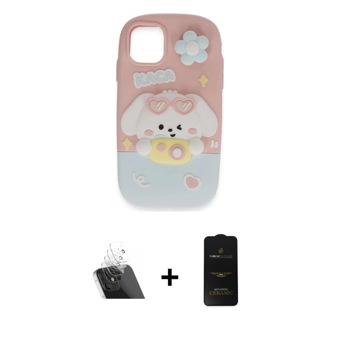 MARSİLYAN™- iPhone 11 Kılıf Akış Yansıma - Siyah 6D Antistatik Mat Seramik Hayalet Nano Ekran Koruyucu + Kamera Lens Koruma Cam - SF
