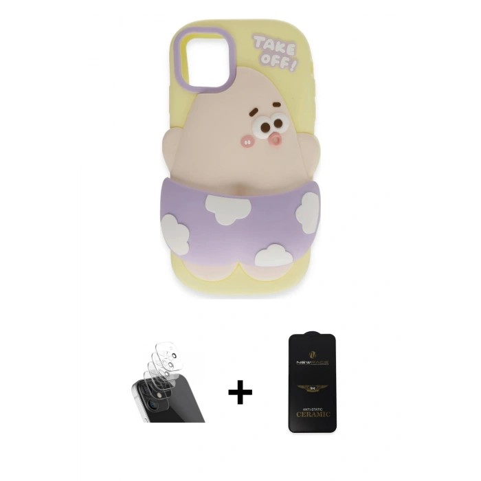 MARSİLYAN™- iPhone 11 Kılıf Akış Yansıma - Siyah 6D Antistatik Mat Seramik Hayalet Nano Ekran Koruyucu + Kamera Lens Koruma Cam - SF