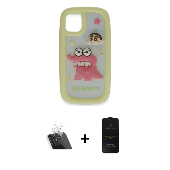 MARSİLYAN™- iPhone 11 Kılıf Akış Yansıma - Siyah 6D Antistatik Mat Seramik Hayalet Nano Ekran Koruyucu + Kamera Lens Koruma Cam - SF