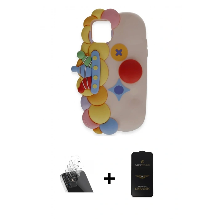 MARSİLYAN™- iPhone 11 Kılıf Akış Yansıma - Siyah 6D Antistatik Mat Seramik Hayalet Nano Ekran Koruyucu + Kamera Lens Koruma Cam - SF