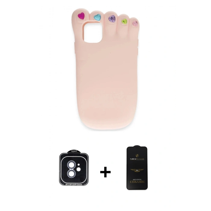 MARSİLYAN™- iPhone 11 Kılıf Akış Yansıma - Siyah 6D Antistatik Mat Seramik Hayalet Nano Ekran Koruyucu + PVD Metal Kamera Lens - MI