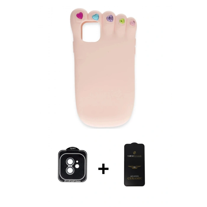 MARSİLYAN™- iPhone 11 Kılıf Akış Yansıma - Siyah 6D Antistatik Mat Seramik Hayalet Nano Ekran Koruyucu + PVD Metal Kamera Lens - YL
